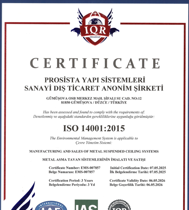 ISO 14001 - 2015 Çevre Yönetim Sistemi Sertifikası TR