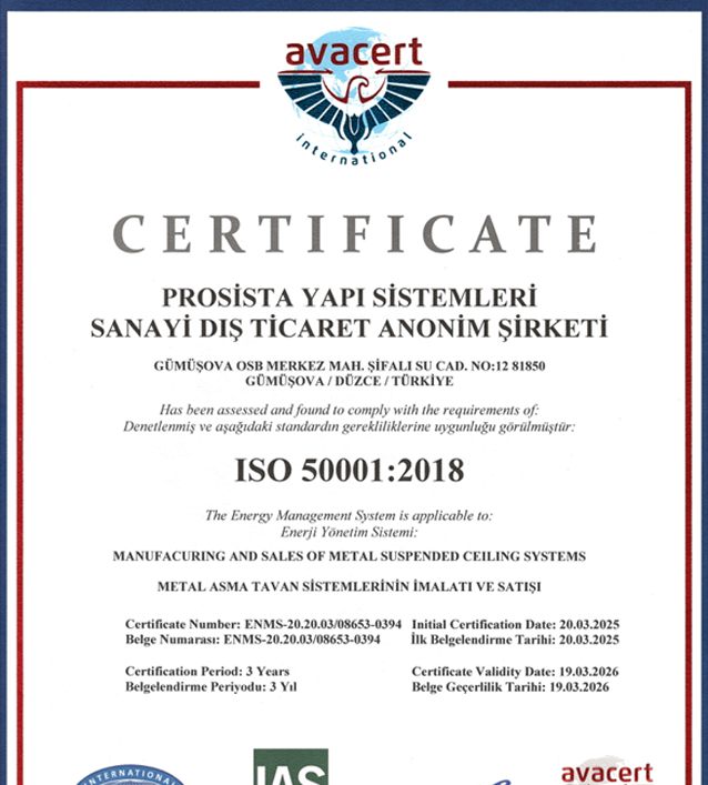 ISO 50001 - 2018 Enerji Yönetim Sistemi Sertifikası TR